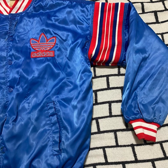 Rare Adidas 1980s 90s vintage satin jacket size L